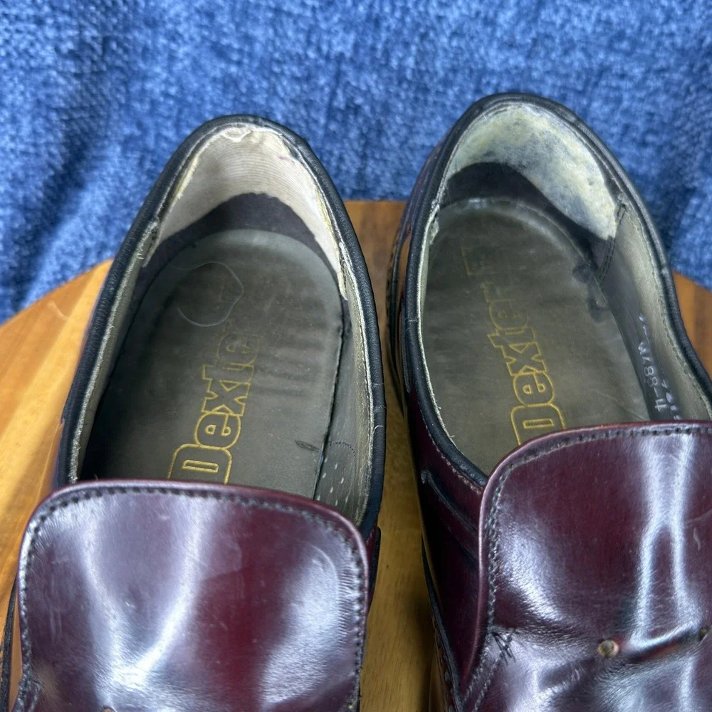 Vintage Dexter W688-4 Wingtip Loafers Mens 7.5 M Burgundy Leather USA Made